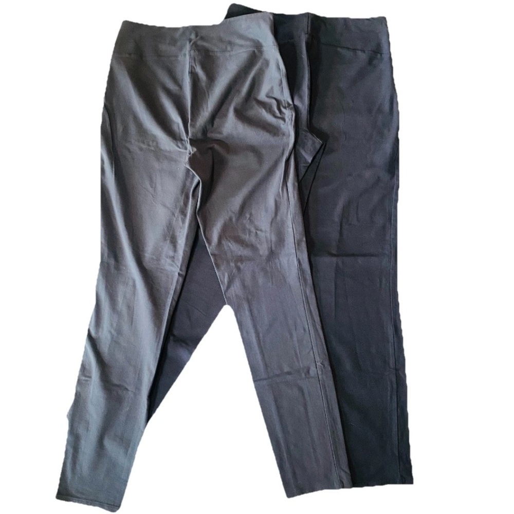WOMEN With CONTROL MT Renee Greenstein 2-pair Grays Bootcut Pants Cotton Blend